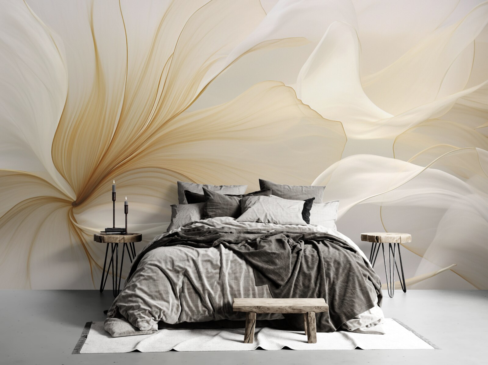 Fotobehang licht marmer, versierd met elegante patronen