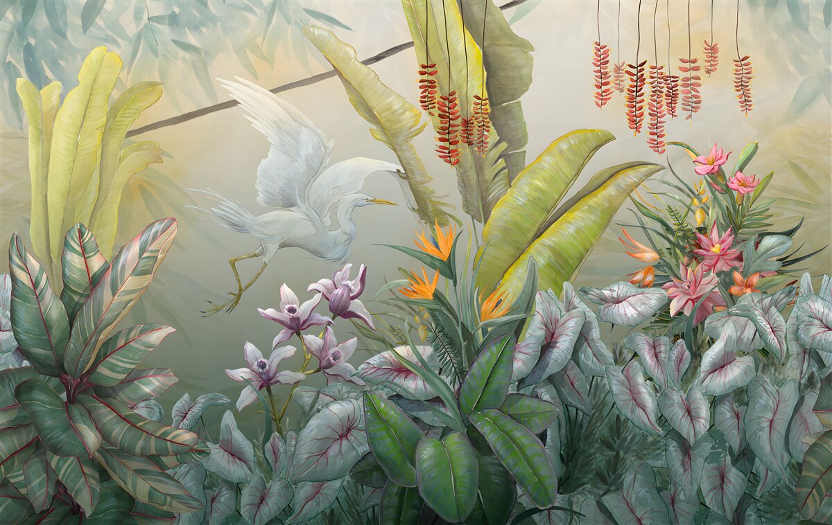 Fotobehang rijke tropische vegetatie