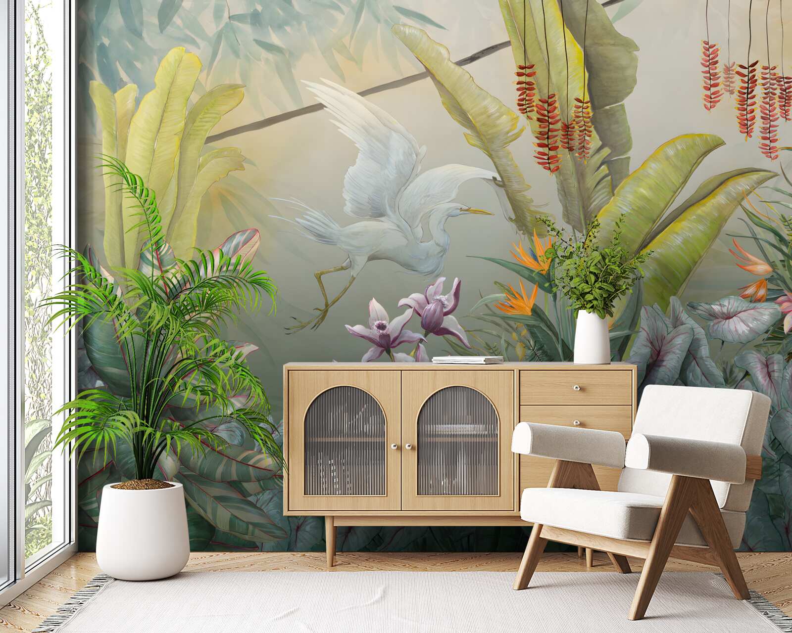 Fotobehang rijke tropische vegetatie