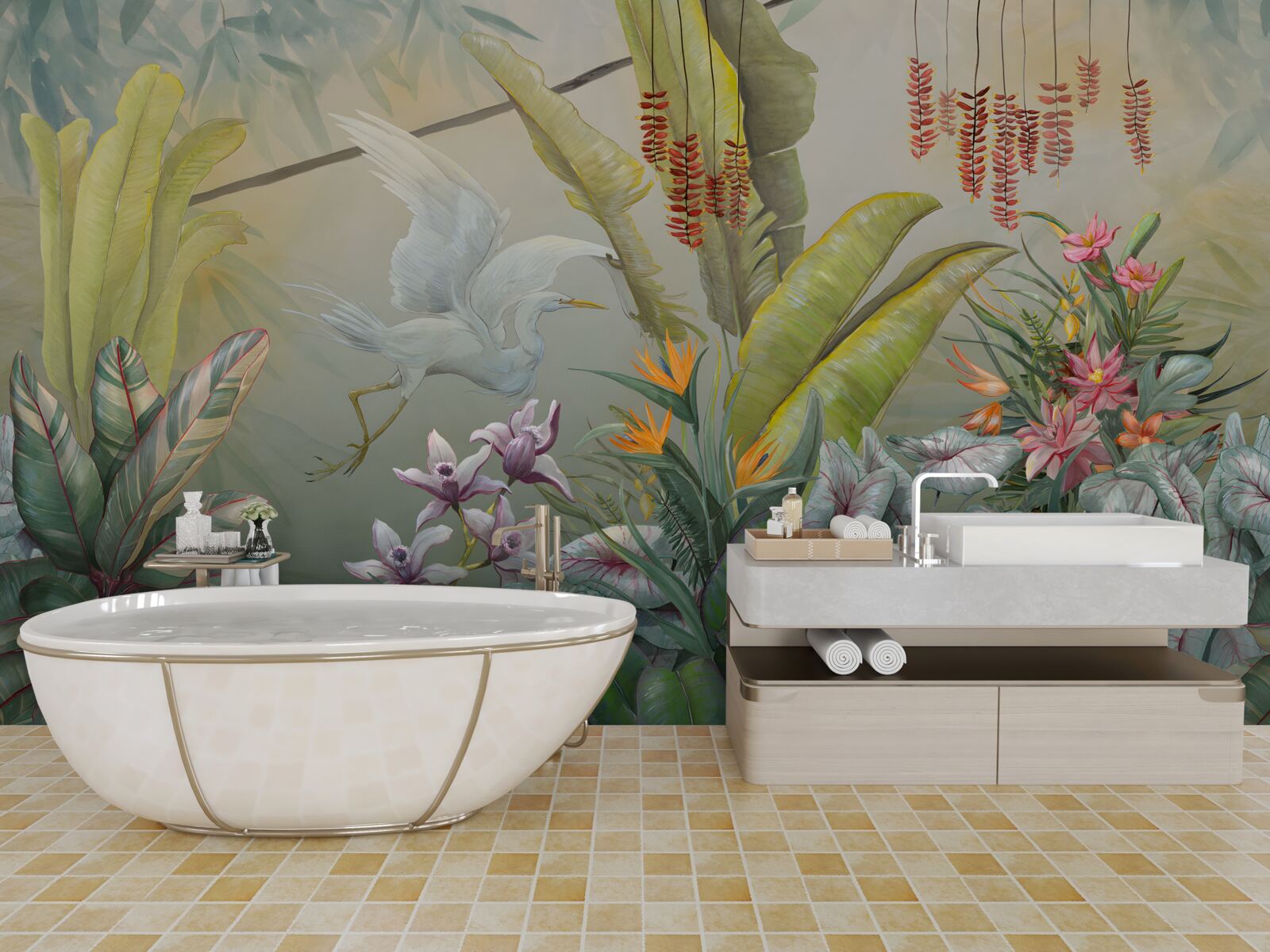 Fotobehang rijke tropische vegetatie