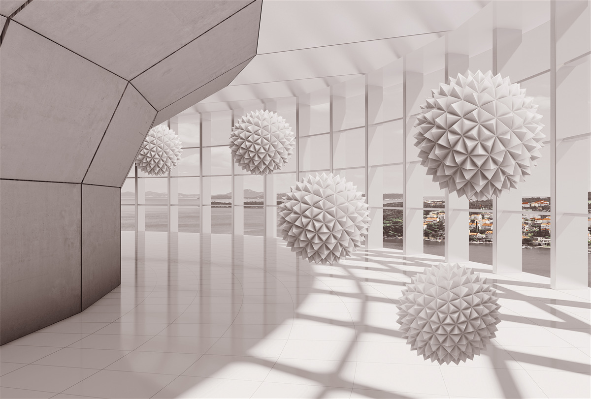 Fotobehang scherpe stekelballen in de tunnel