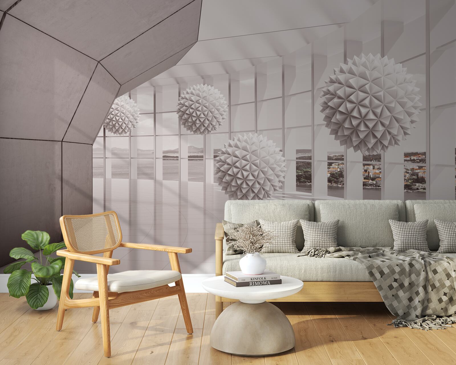 Fotobehang scherpe stekelballen in de tunnel