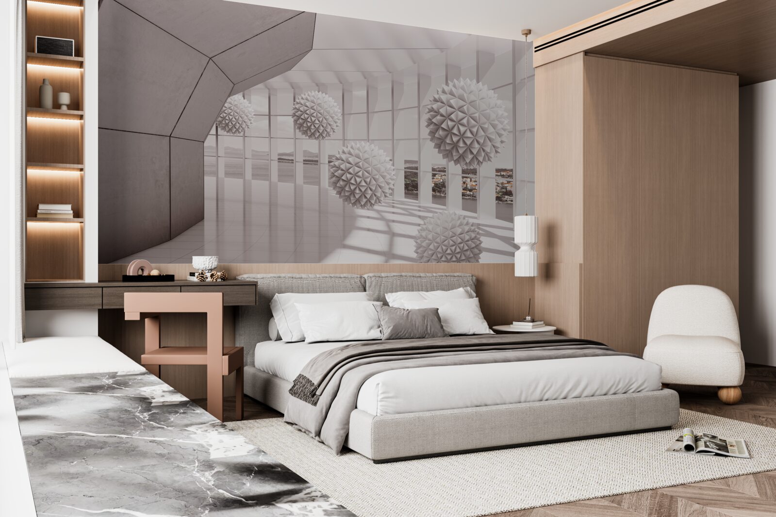 Fotobehang scherpe stekelballen in de tunnel