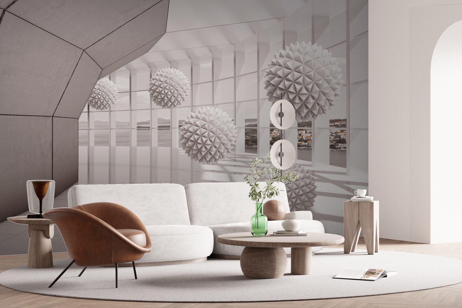 Fotobehang scherpe stekelballen in de tunnel