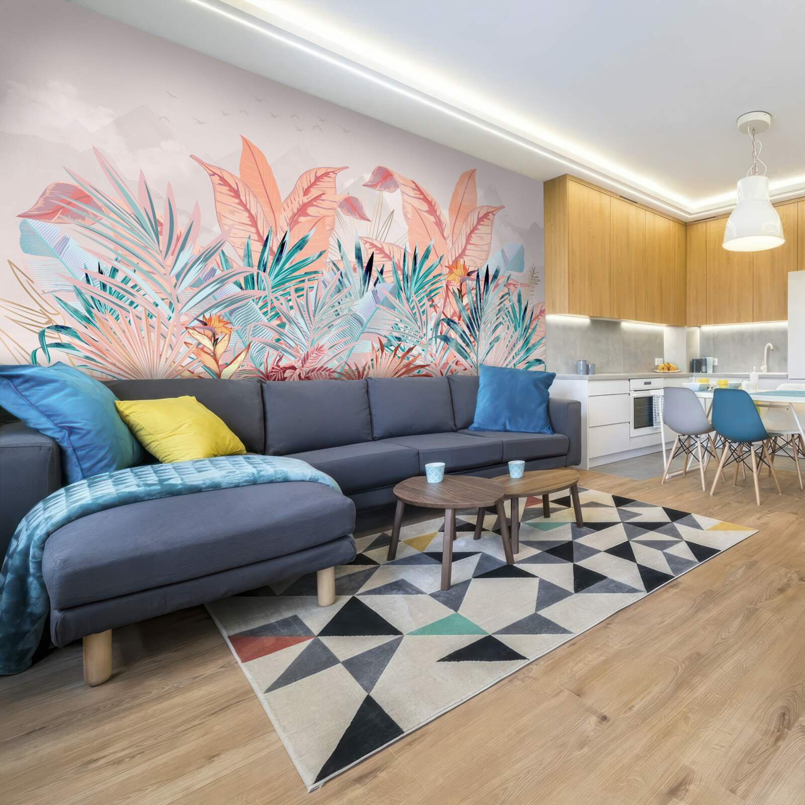 Fotobehang varenbladeren in alle kleuren