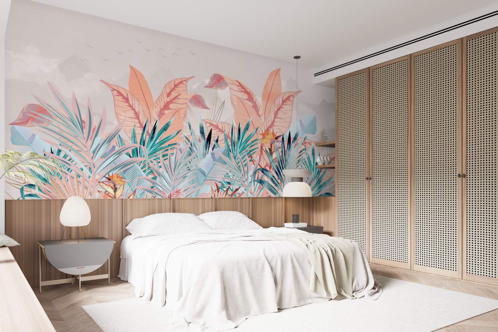 Fotobehang varenbladeren in alle kleuren