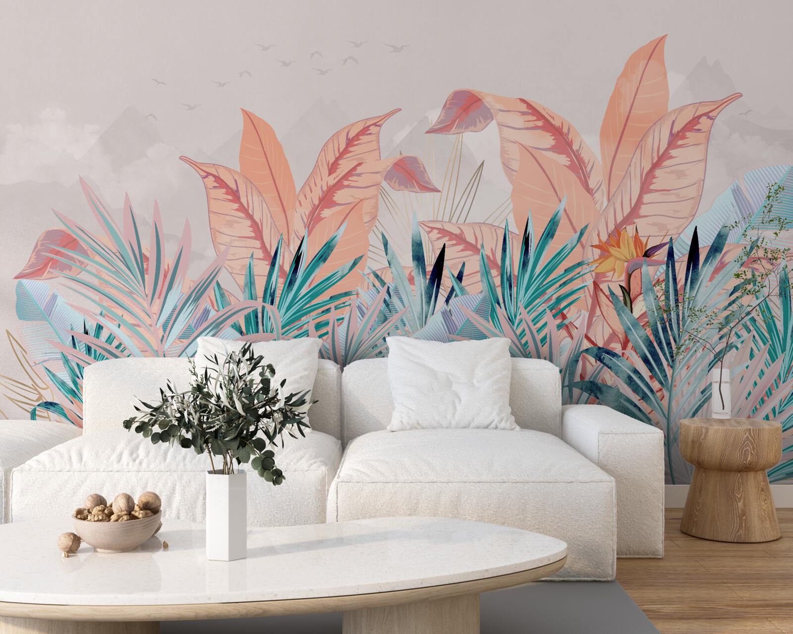 Fotobehang varenbladeren in alle kleuren