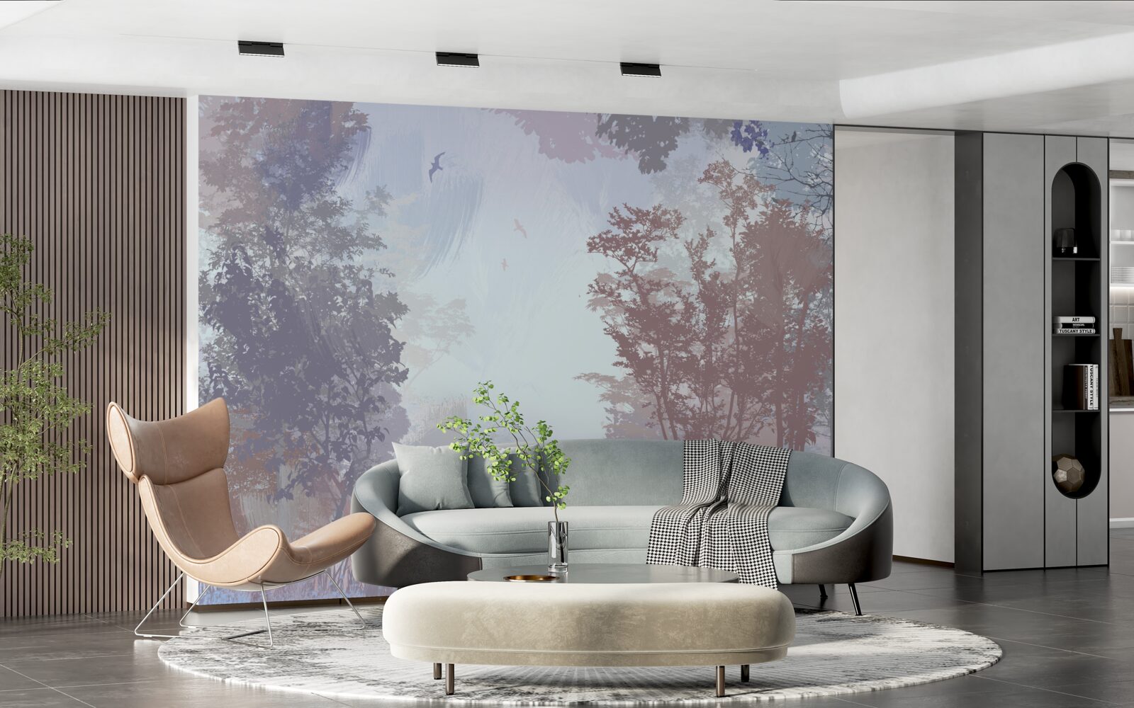 Fotobehang een ochtend in het bos in de herfst