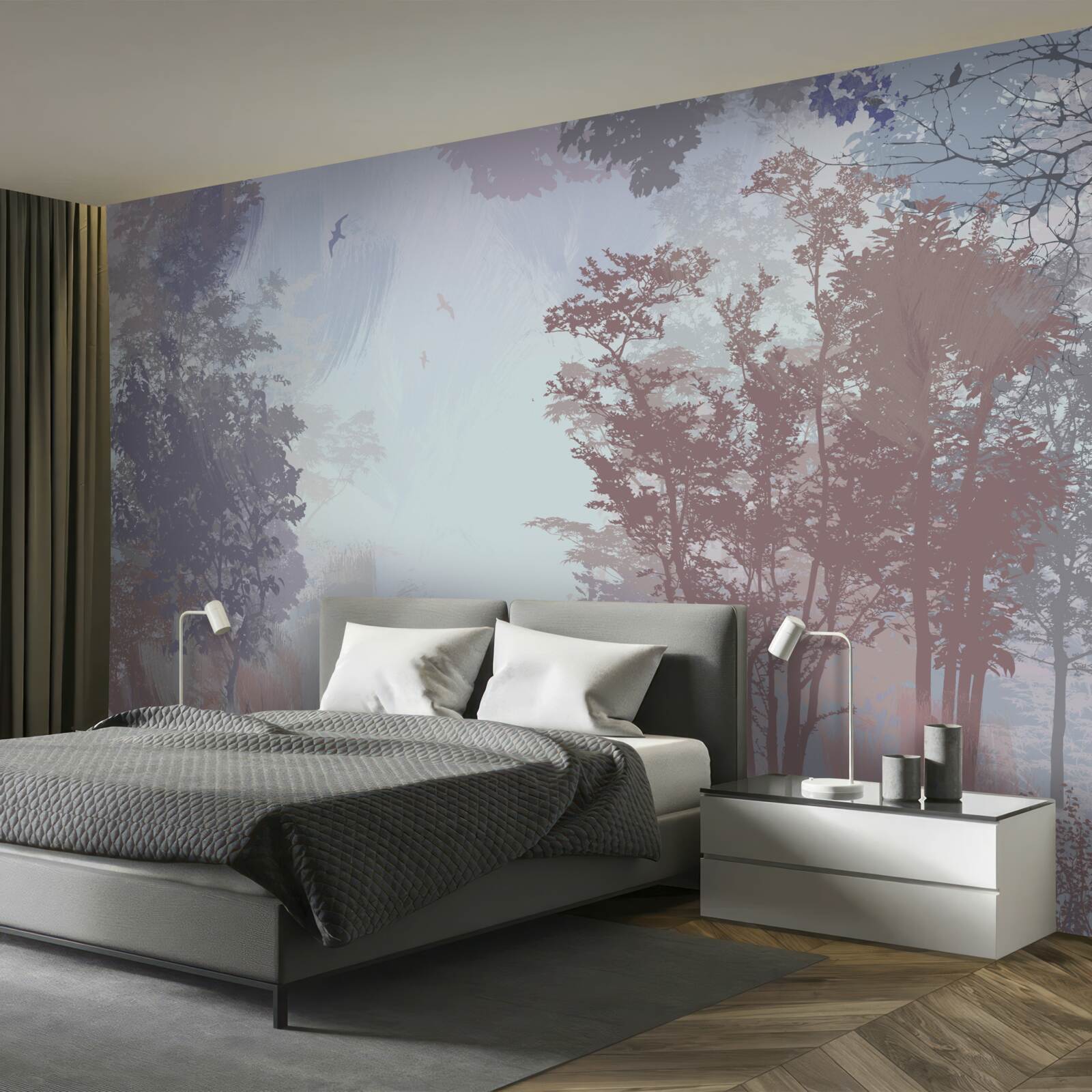 Fotobehang een ochtend in het bos in de herfst