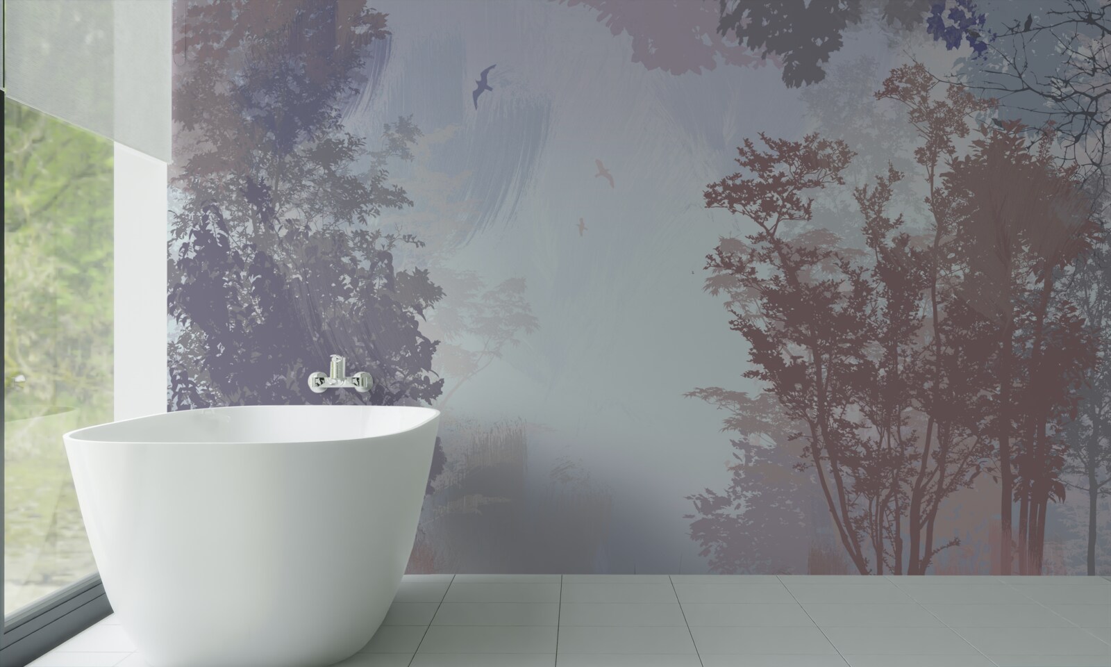 Fotobehang een ochtend in het bos in de herfst