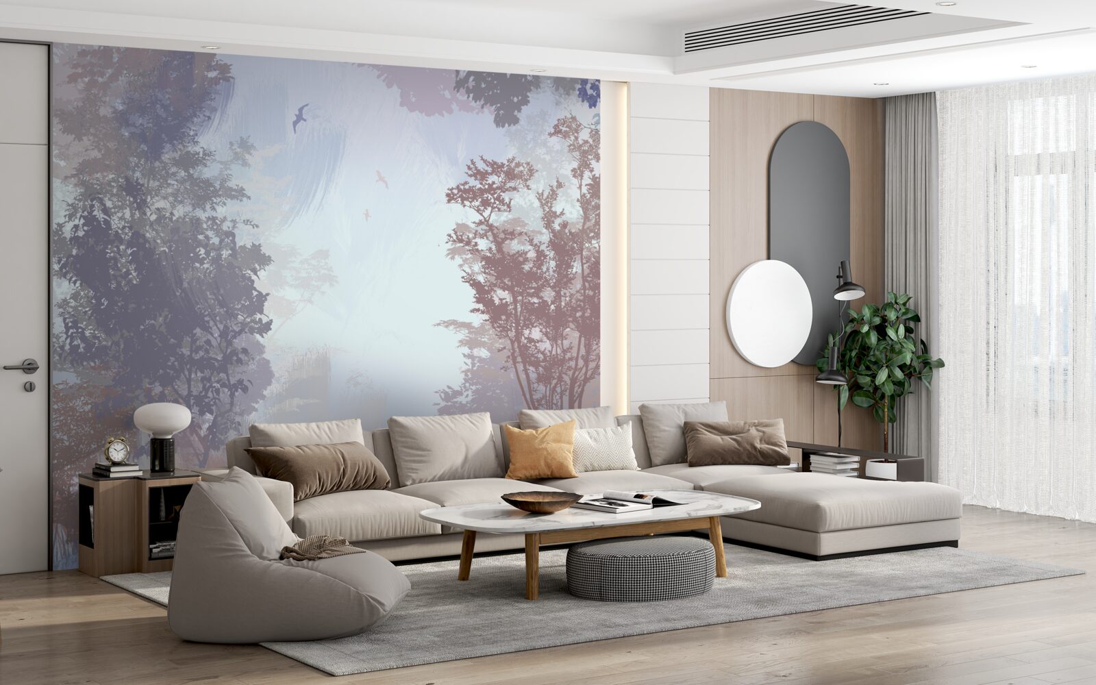 Fotobehang een ochtend in het bos in de herfst