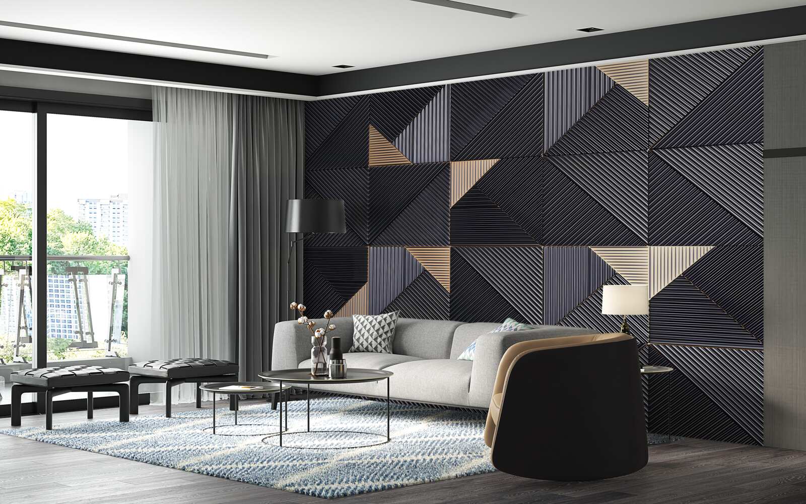 Fotobehang gladde geometrische abstracties