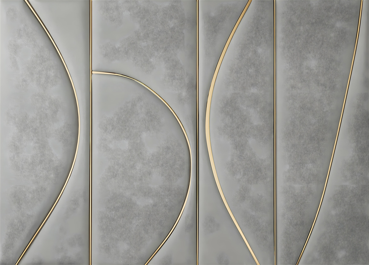 Fotobehang grijze textuur met gouden lijnen