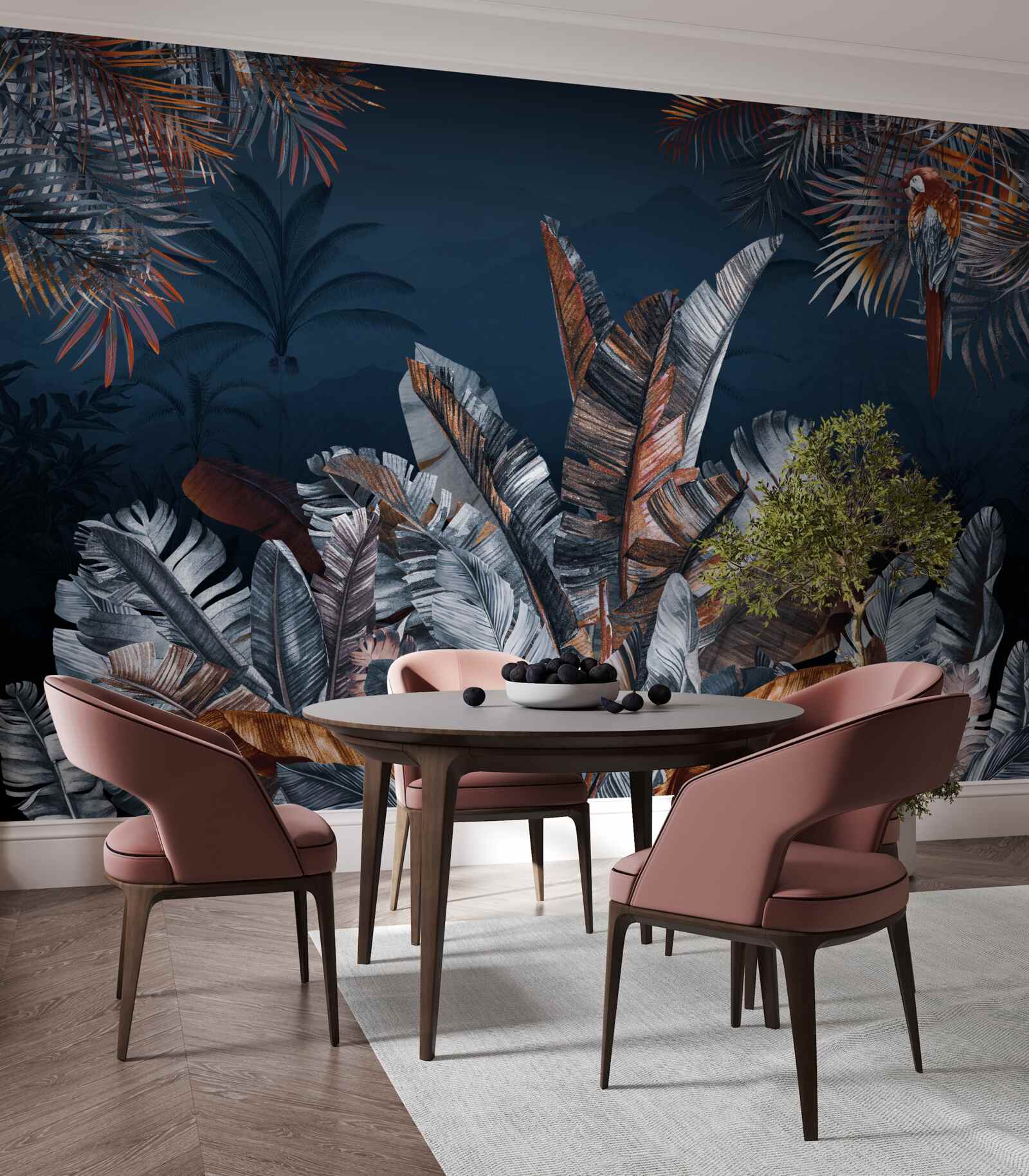 Fotobehang nacht jungle en varen