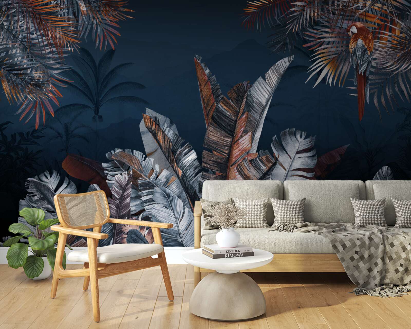 Fotobehang nacht jungle en varen