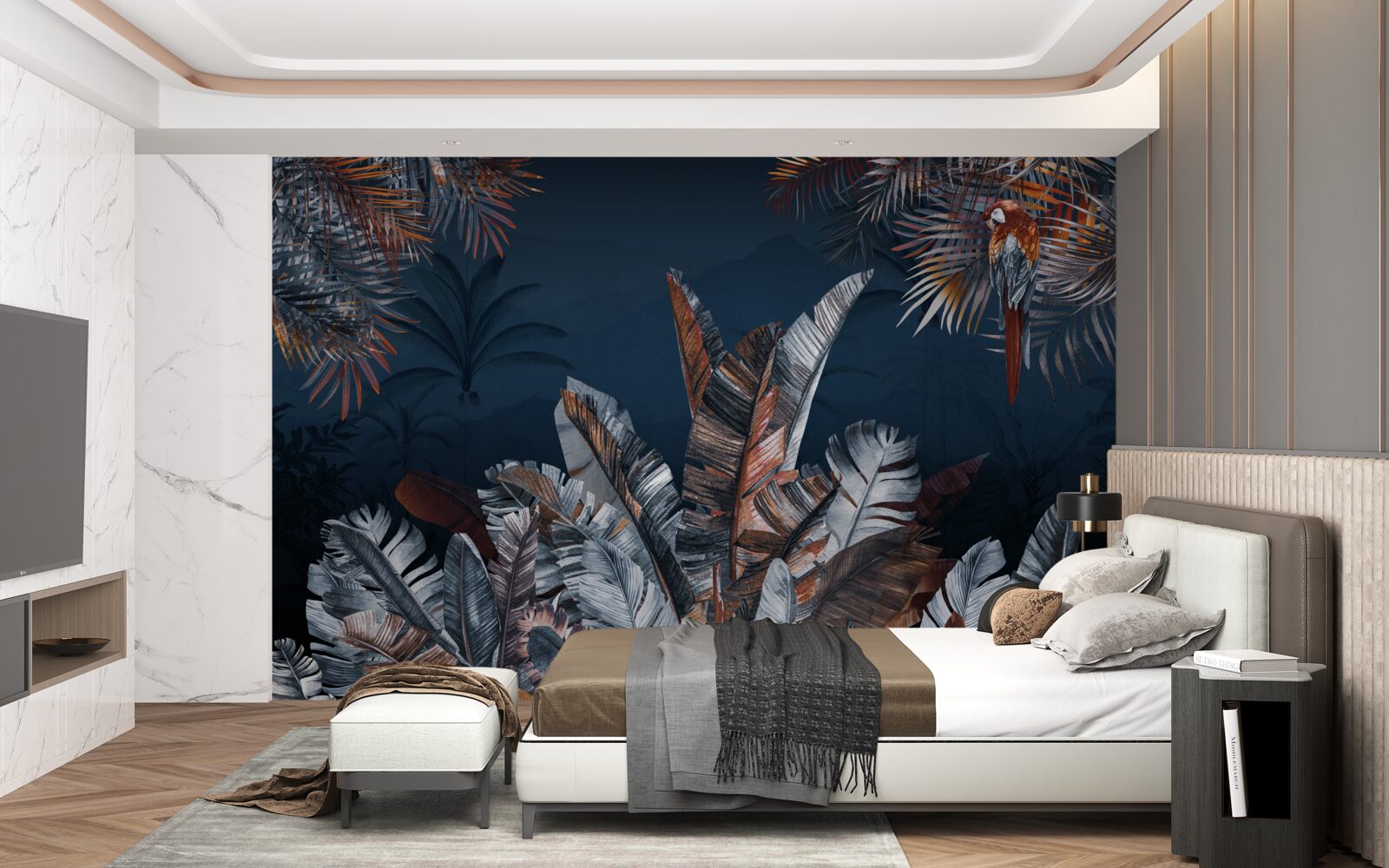 Fotobehang nacht jungle en varen