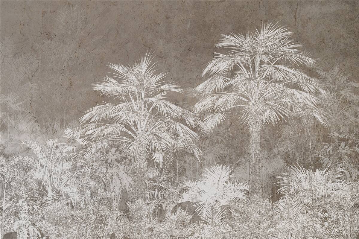 Fotobehang dichte tropische vegetatie bij nacht