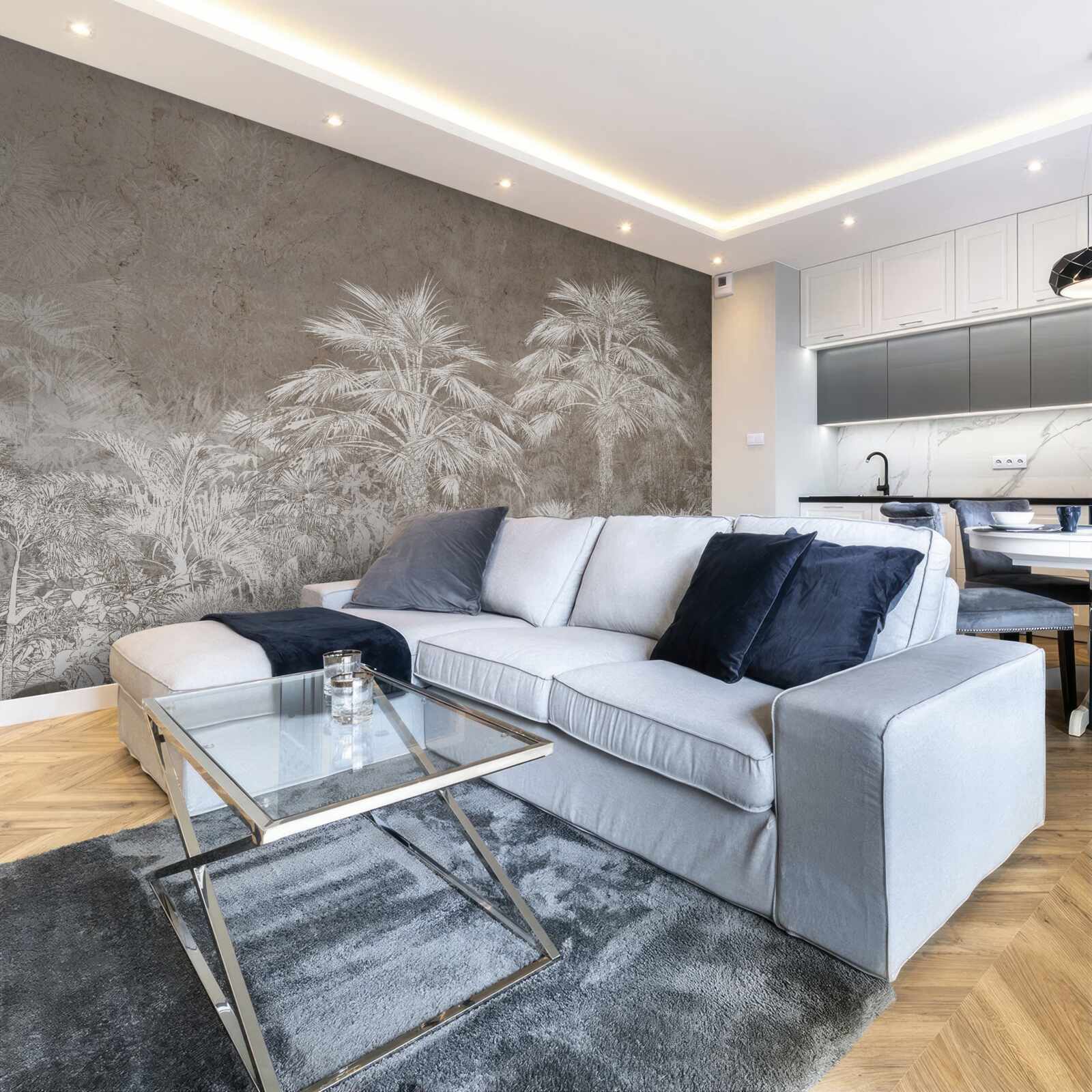 Fotobehang dichte tropische vegetatie bij nacht