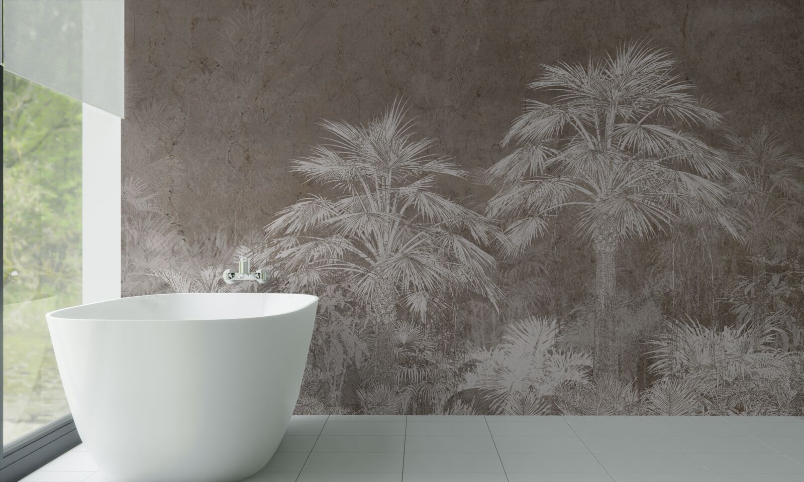 Fotobehang dichte tropische vegetatie bij nacht