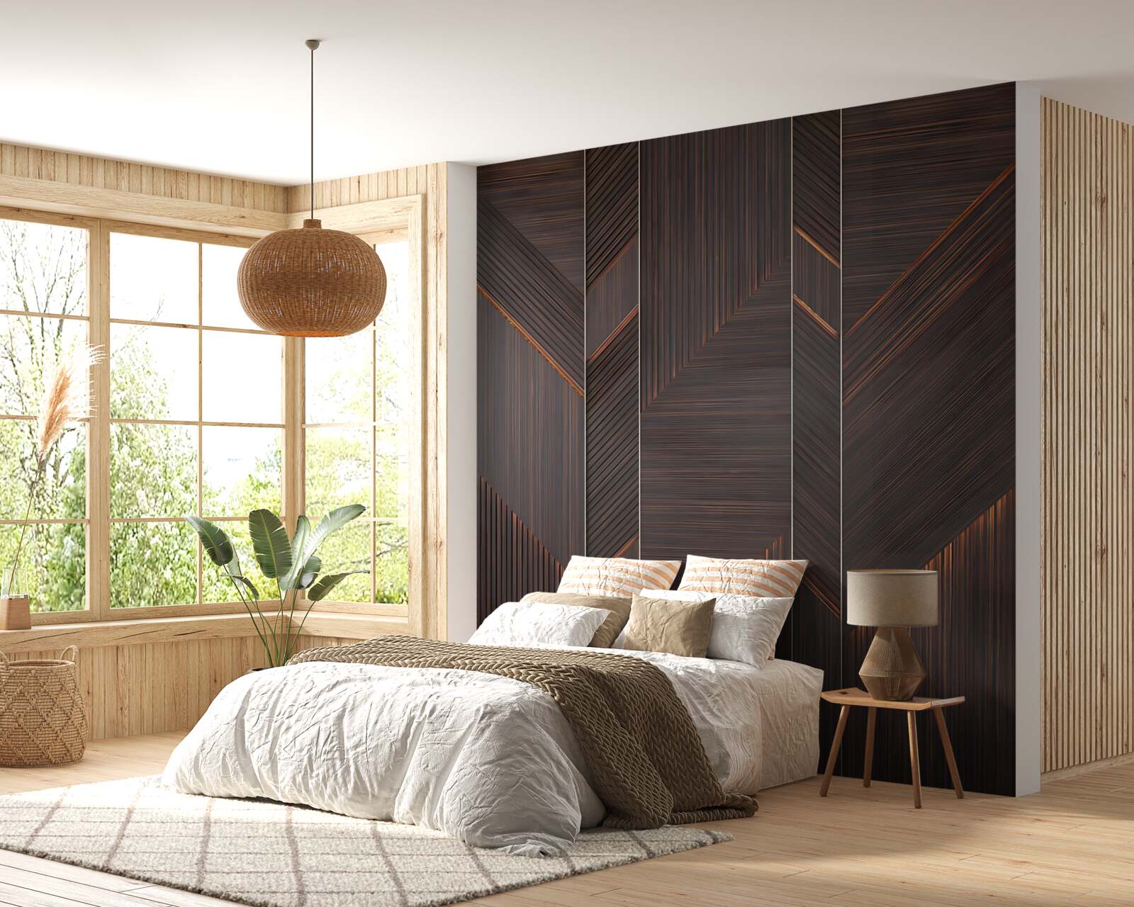 Fotobehang gepolijst donker parket