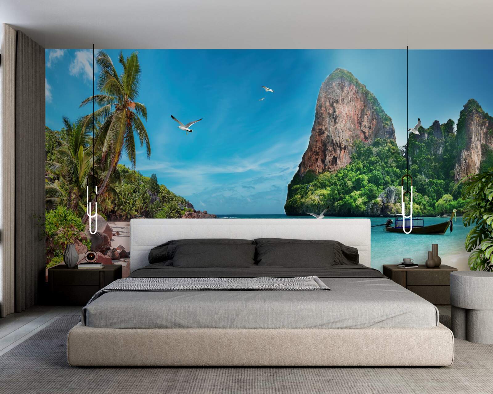 Fotobehang landschap met bergen in de tropen