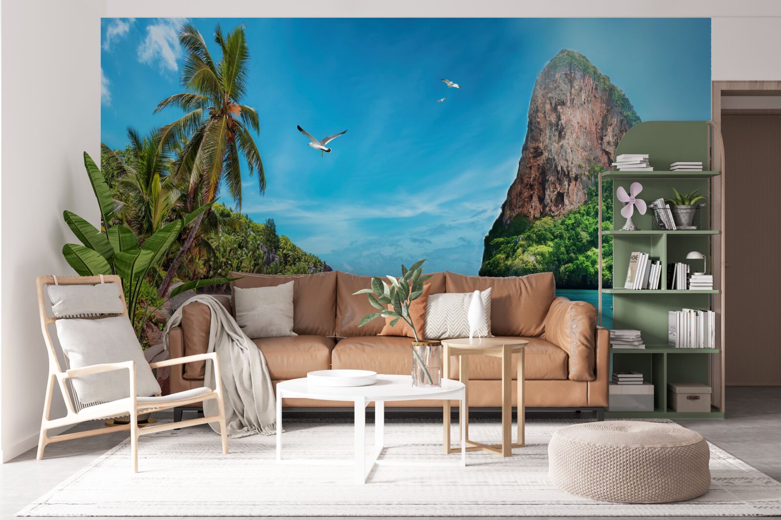 Fotobehang landschap met bergen in de tropen