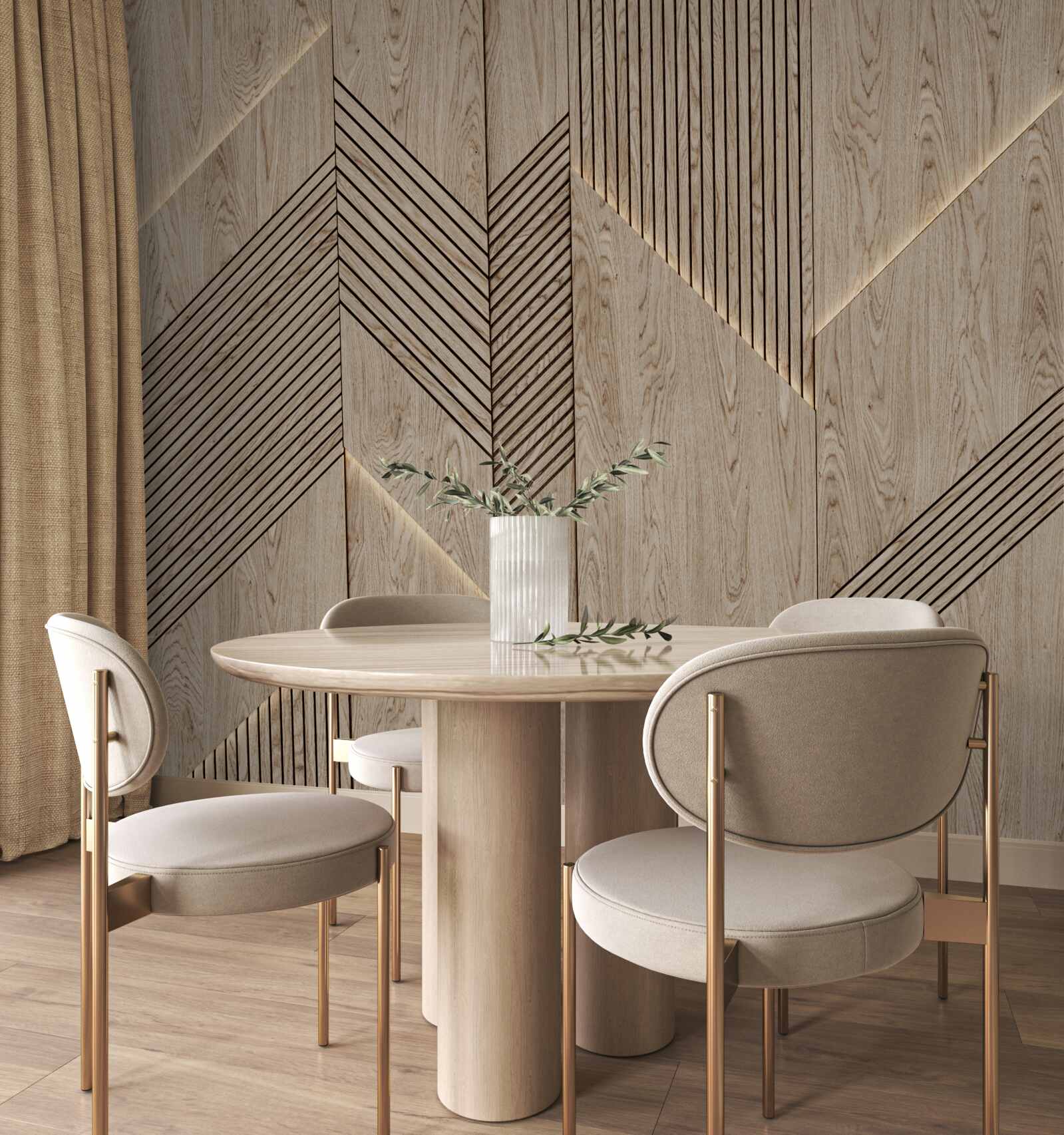 Fotobehang gefacetteerde houtstructuur