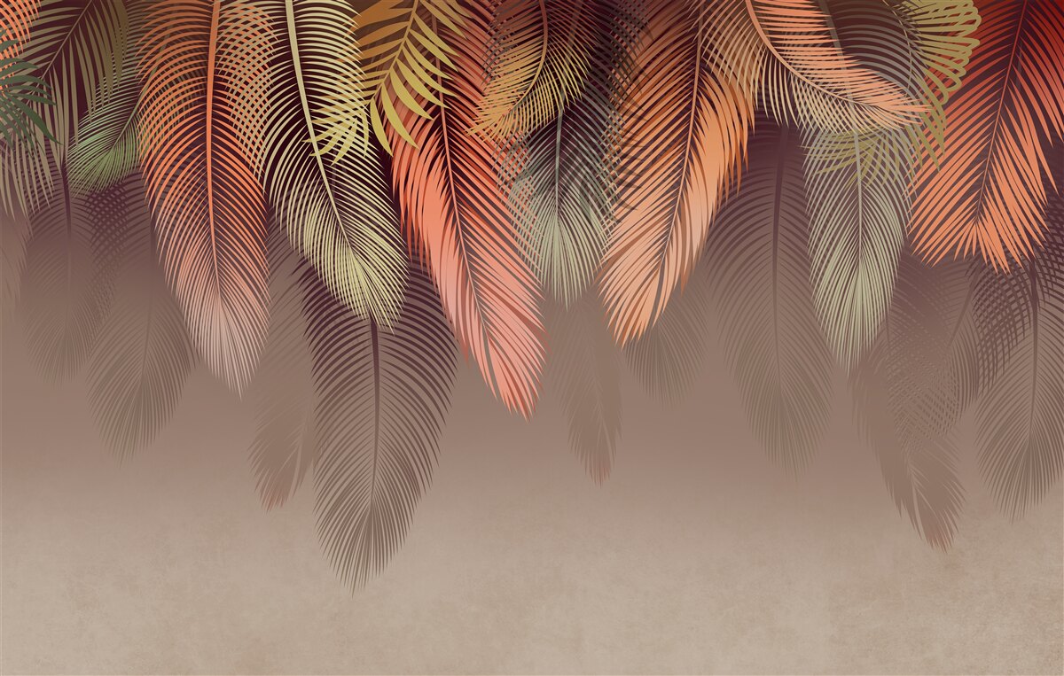 Fotobehang varenbladeren in de herfst