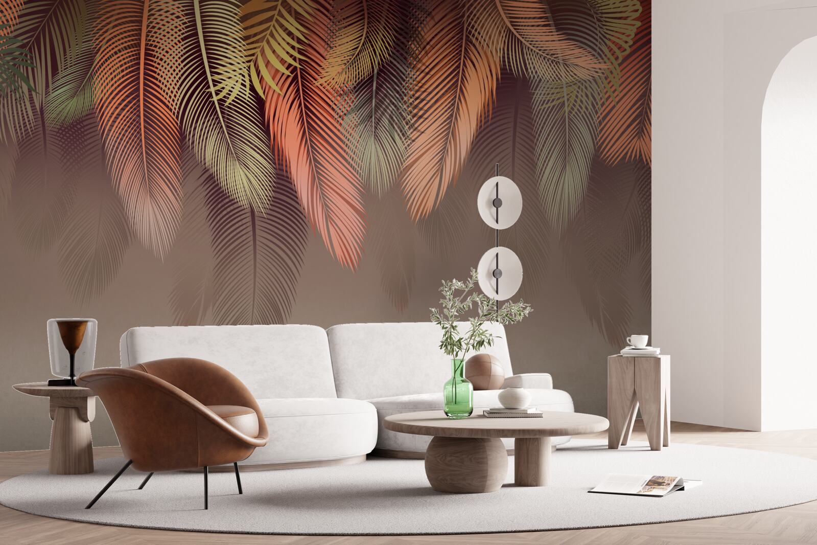 Fotobehang varenbladeren in de herfst