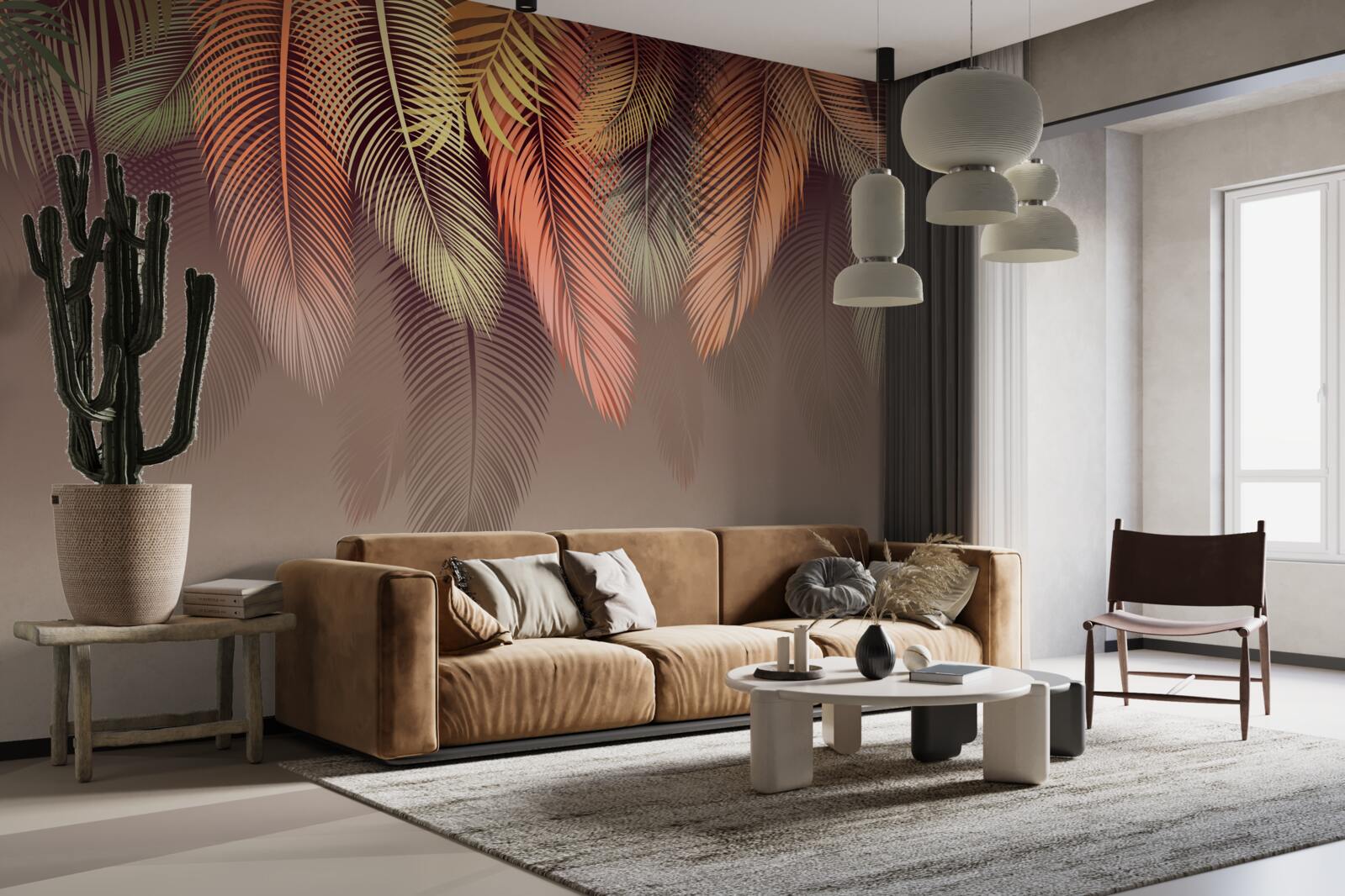 Fotobehang varenbladeren in de herfst