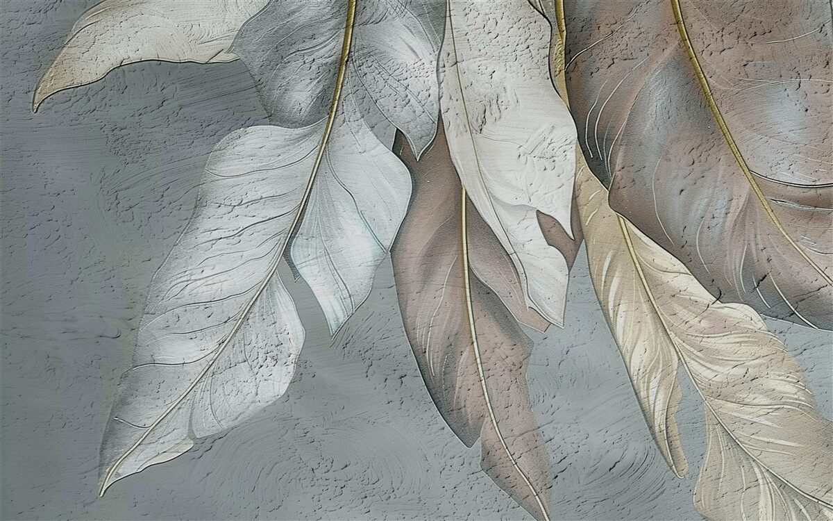 Fotobehang varenbladeren verspreiden zich