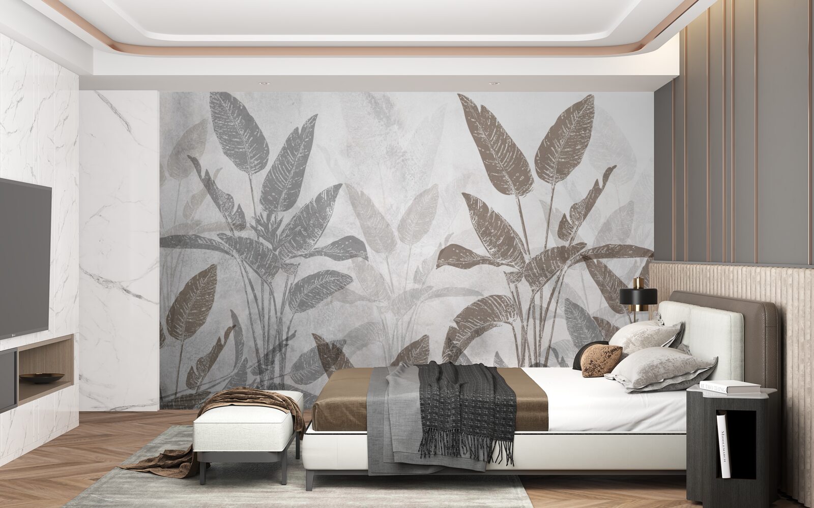 Fotobehang hoge en massieve planten