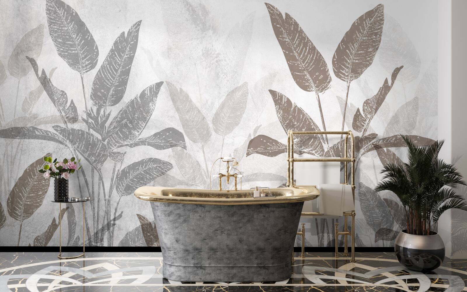 Fotobehang hoge en massieve planten