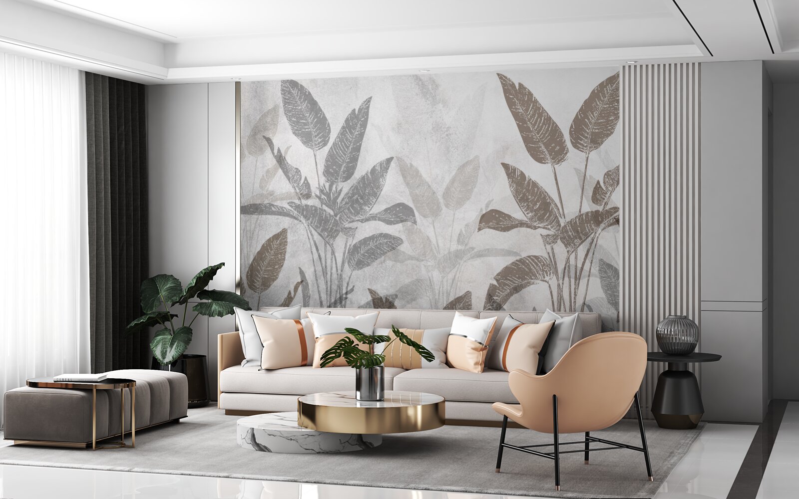 Fotobehang hoge en massieve planten