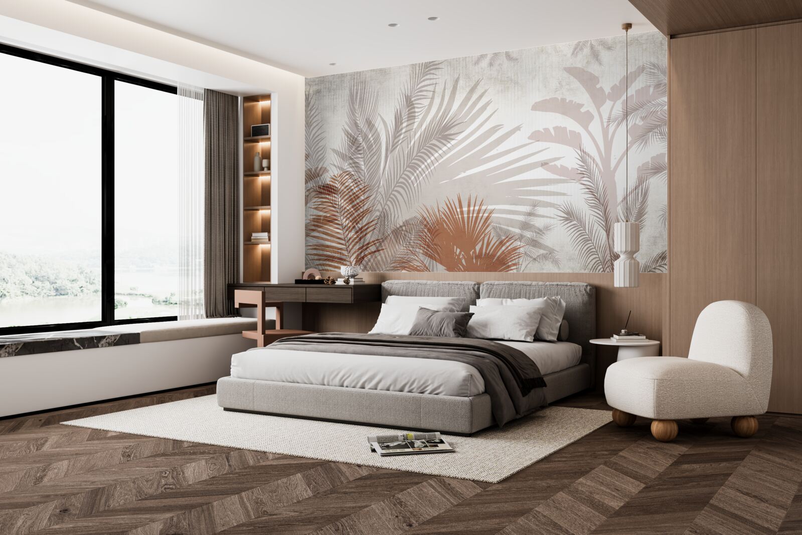 Fotobehang tropisch gebladerte en varen