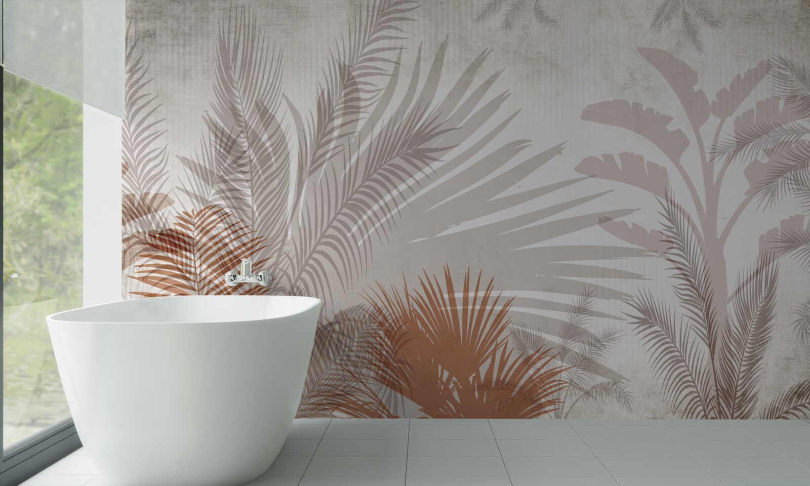 Fotobehang tropisch gebladerte en varen