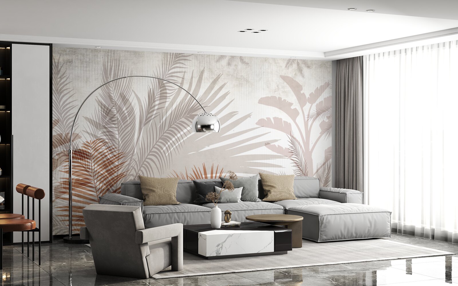 Fotobehang tropisch gebladerte en varen