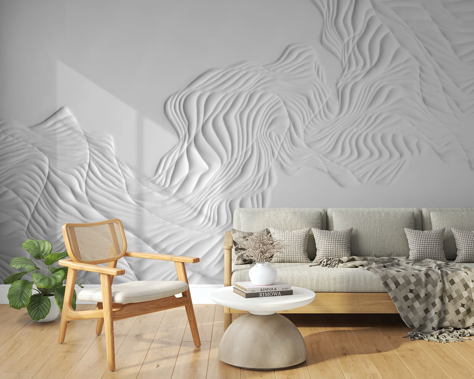 Fotobehang abstracte lijnen op lichtgewicht stoffen