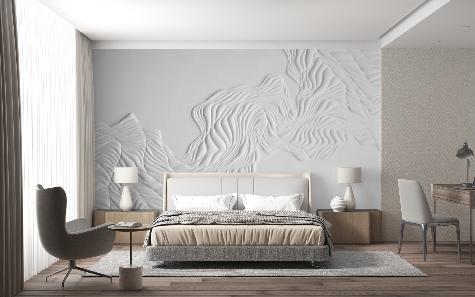 Fotobehang abstracte lijnen op lichtgewicht stoffen