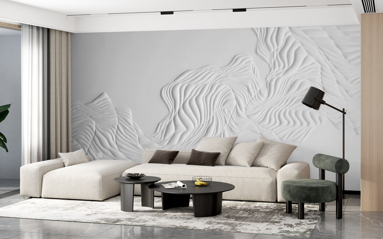 Fotobehang abstracte lijnen op lichtgewicht stoffen