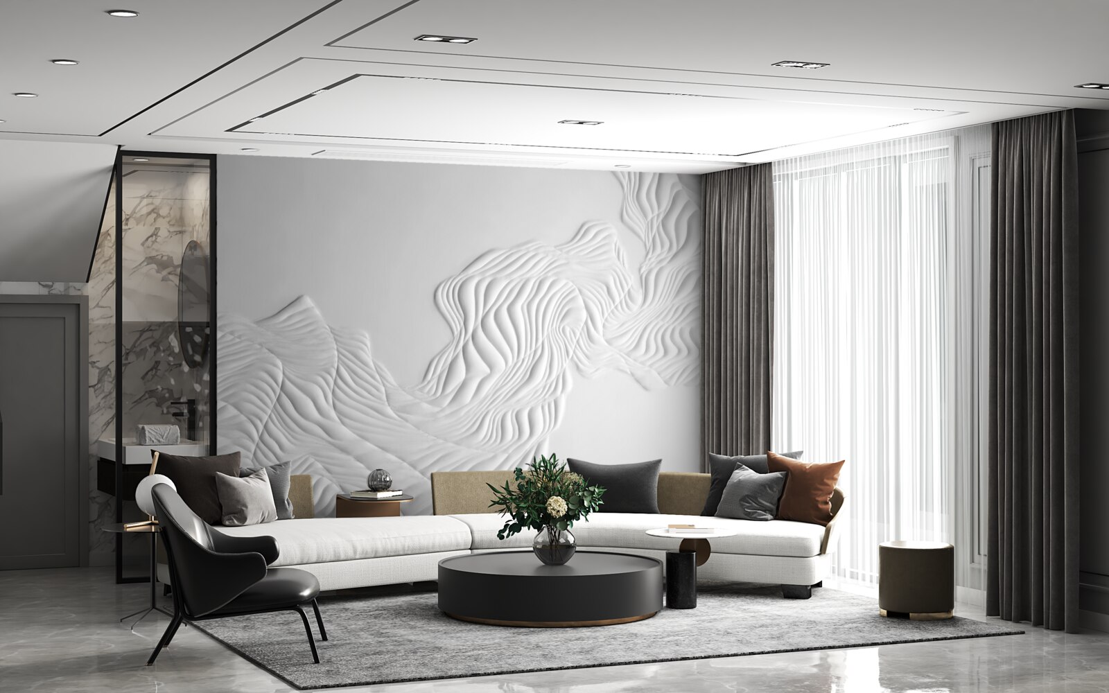 Fotobehang abstracte lijnen op lichtgewicht stoffen