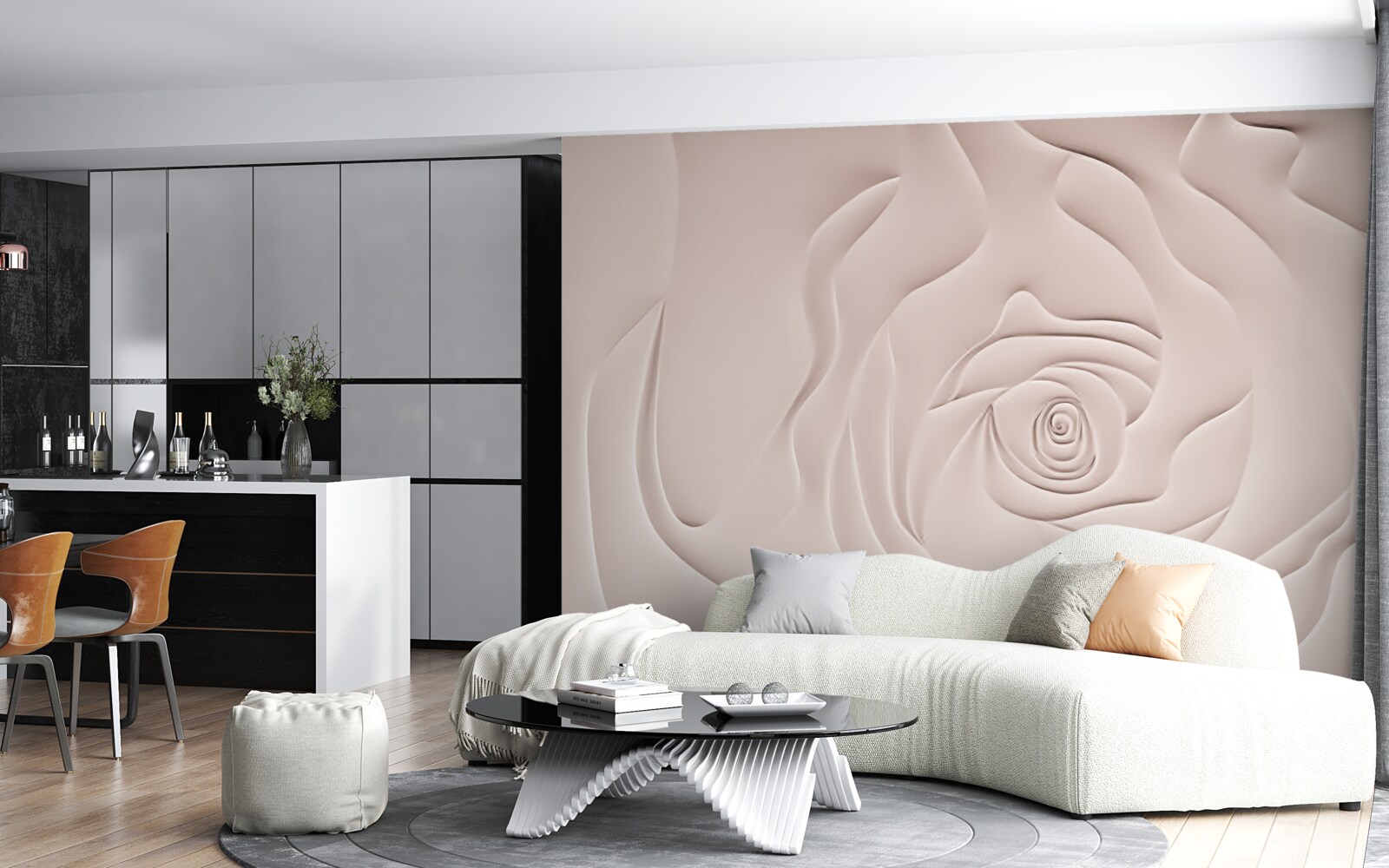 Fotobehang abstracte rozenknop