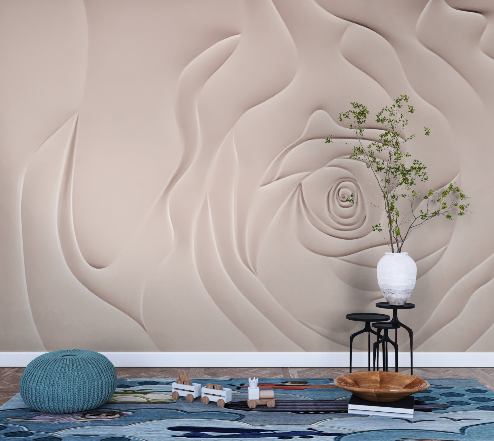 Fotobehang abstracte rozenknop