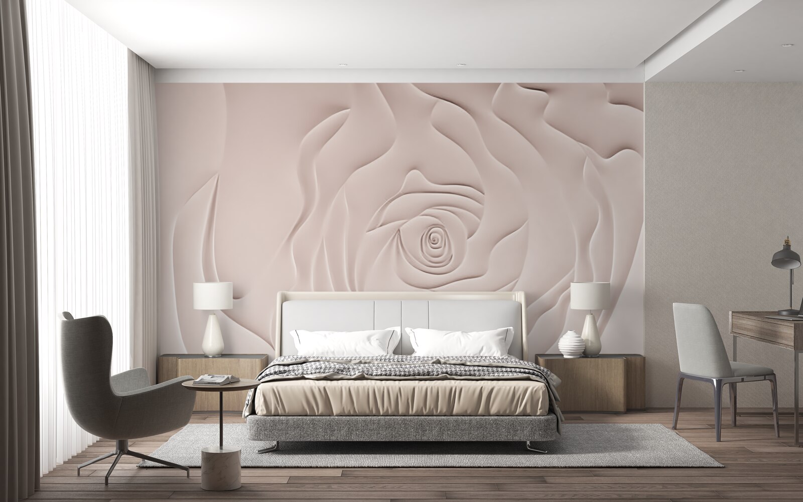 Fotobehang abstracte rozenknop