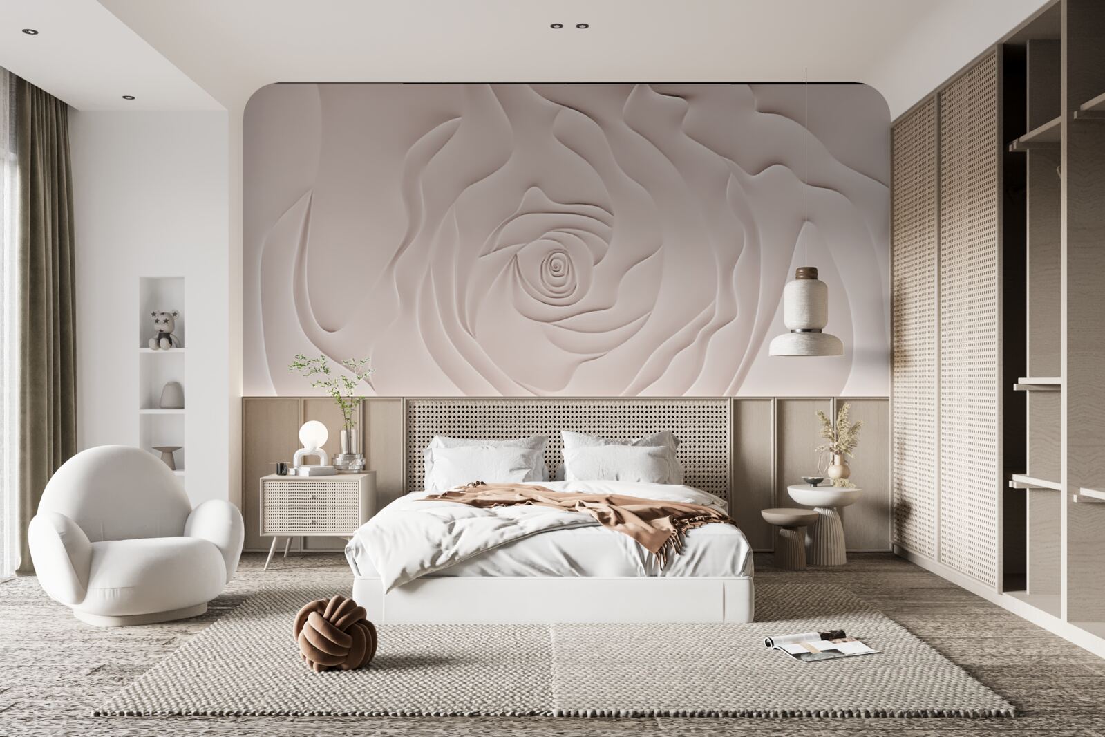 Fotobehang abstracte rozenknop