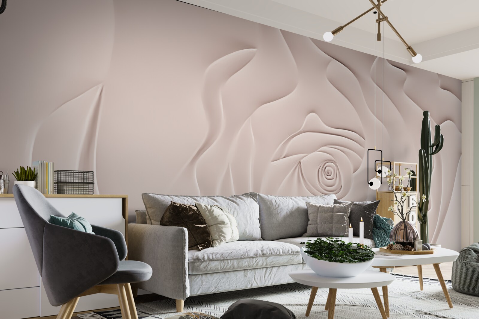 Fotobehang abstracte rozenknop