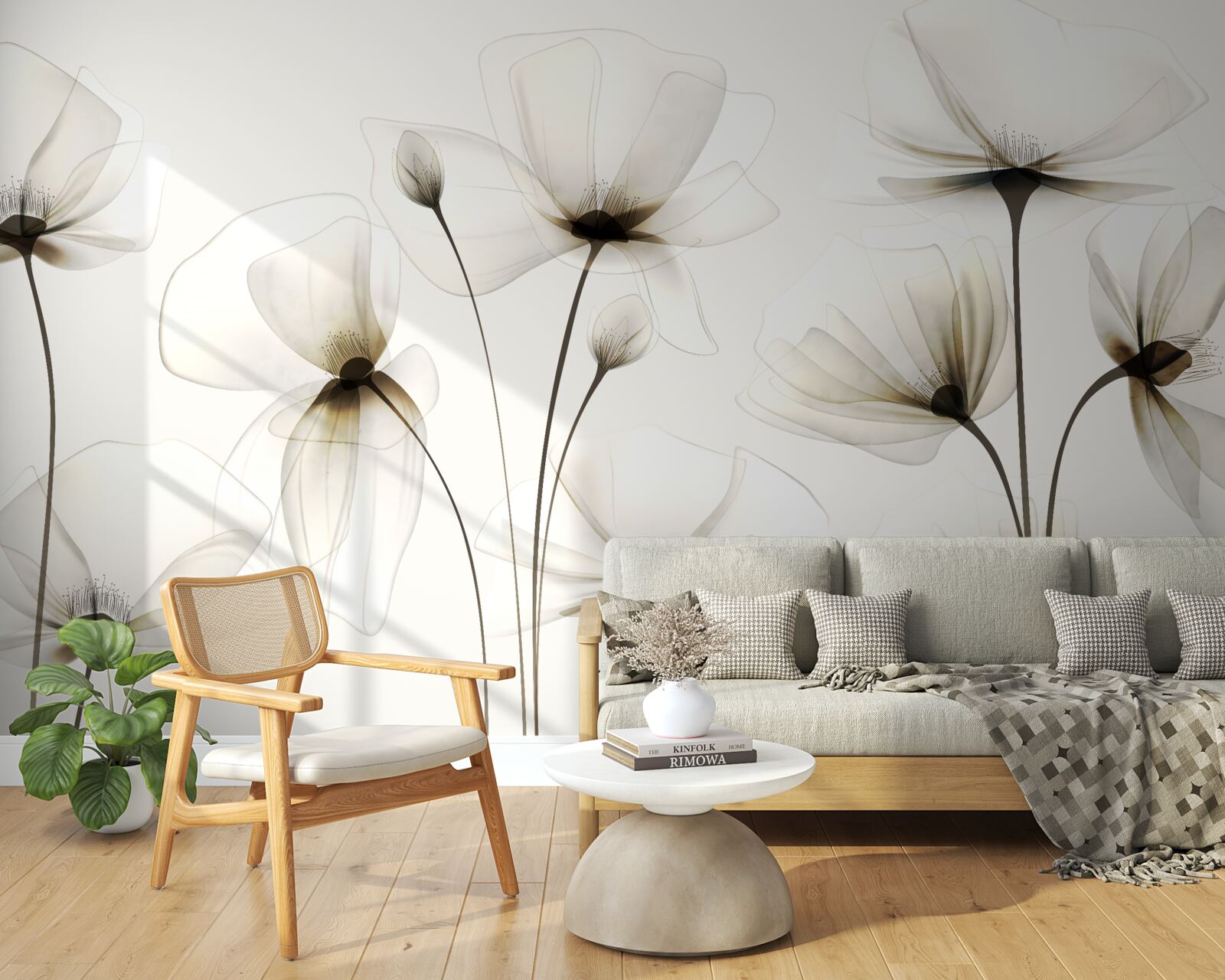 Fotobehang sierlijke, doorschijnende klaproos