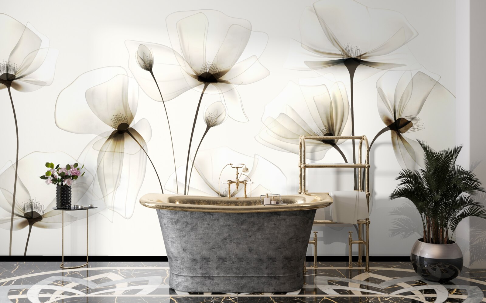 Fotobehang sierlijke, doorschijnende klaproos