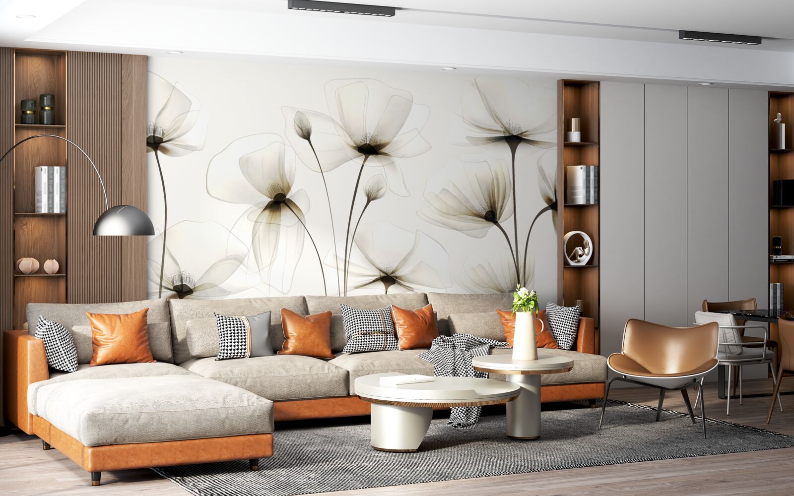 Fotobehang sierlijke, doorschijnende klaproos