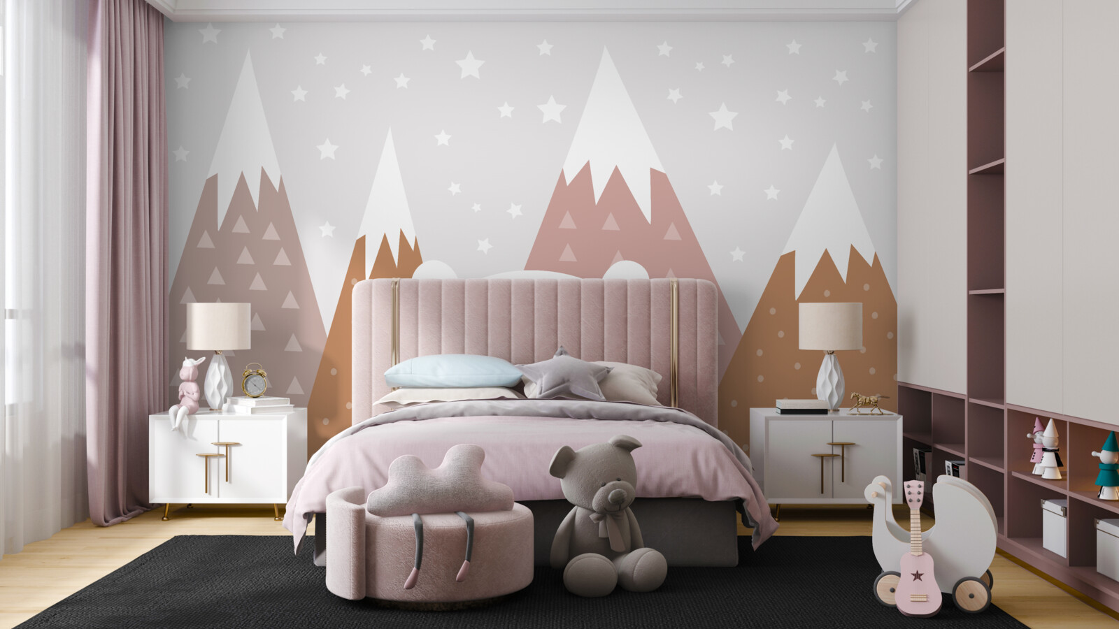 Fotobehang beer rust in de bergen